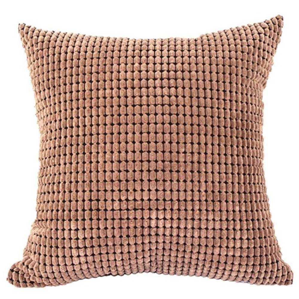 Rectangle print corduroy pillow cover